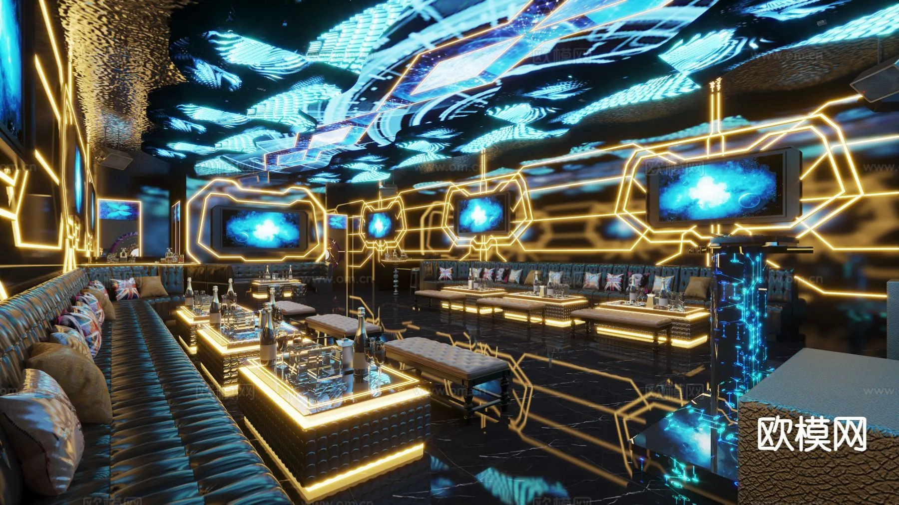 KTV Interior 3D Models - Karaoke - 039 - VRAY Render