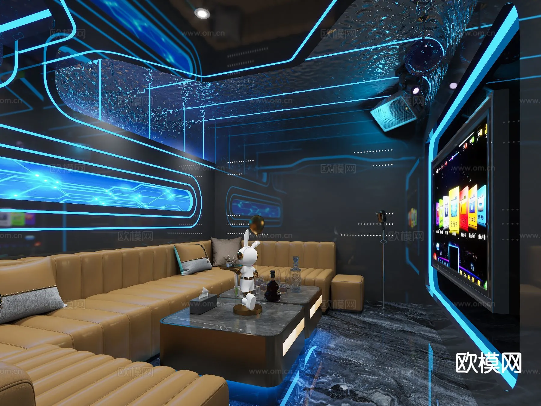 KTV Interior 3D Models - Karaoke - 040 - VRAY Render
