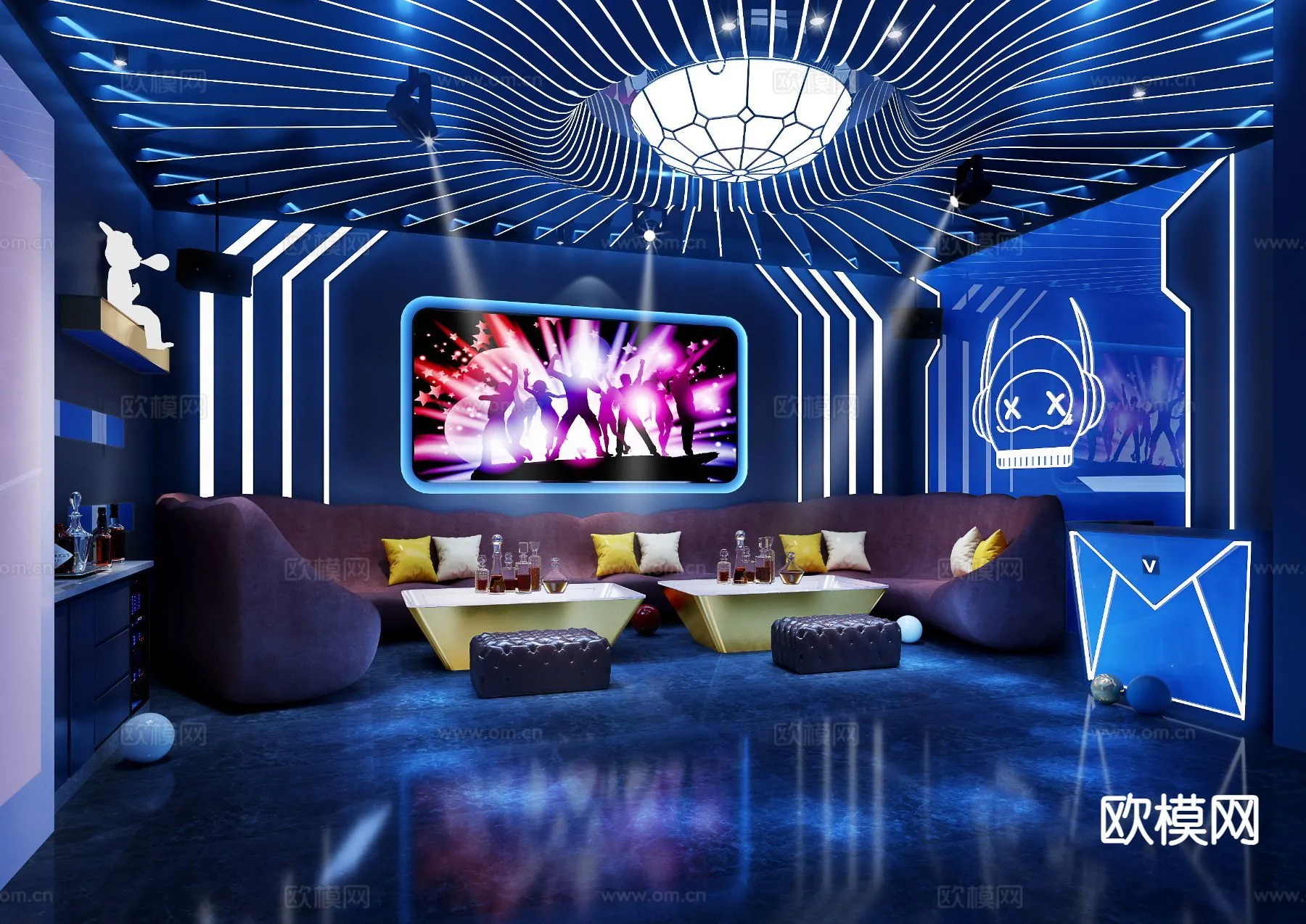 KTV Interior 3D Models - Karaoke - 042 - VRAY Render