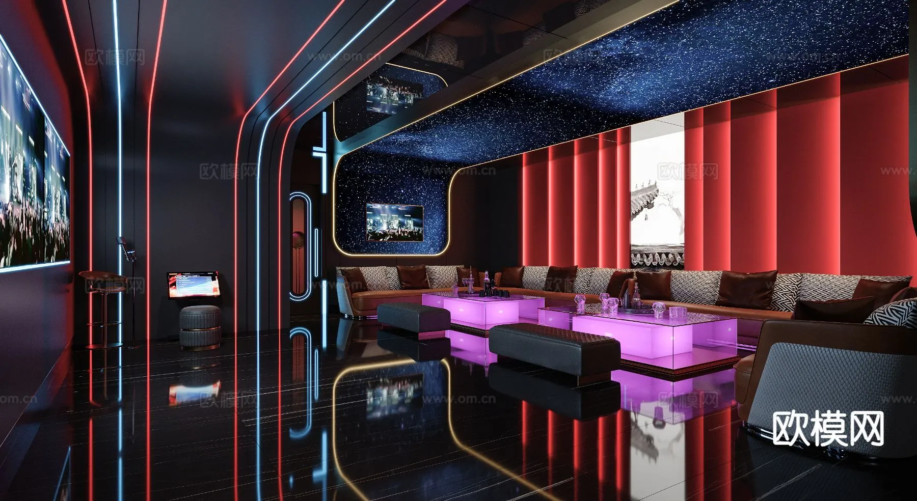KTV Interior 3D Models - Karaoke - 043 - CORONA Render