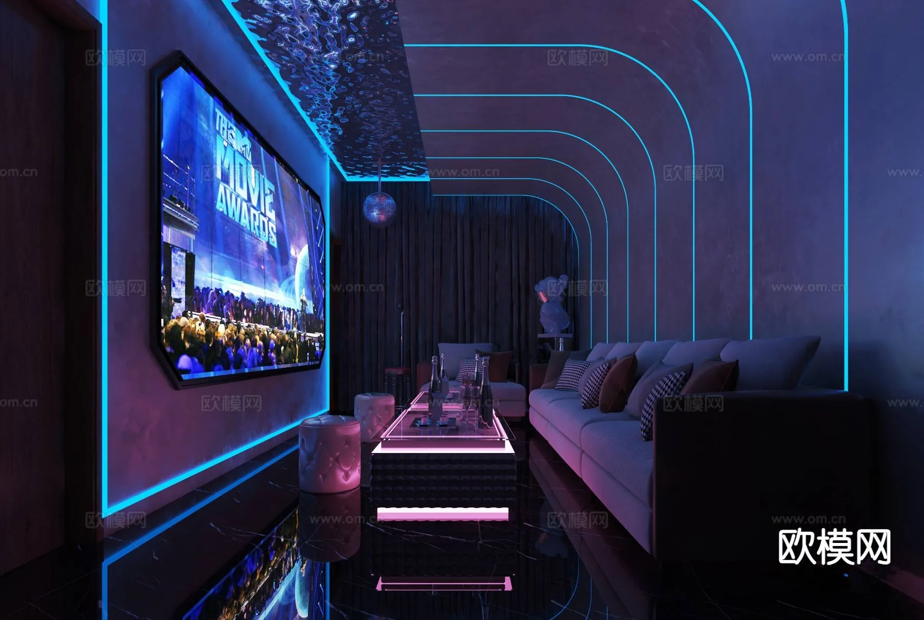 KTV Interior 3D Models - Karaoke - 046 - VRAY Render