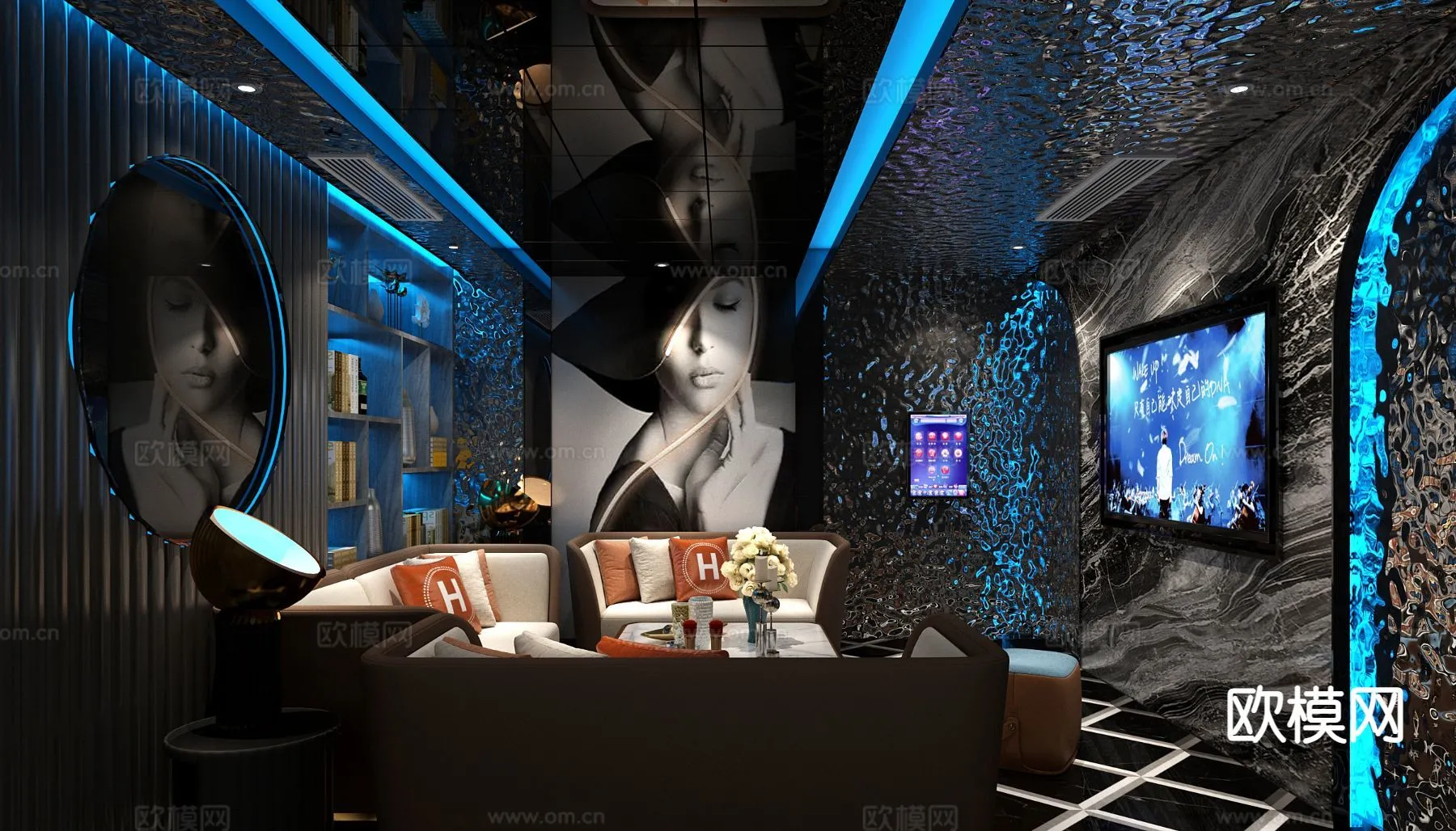 KTV Interior 3D Models - Karaoke - 053 - VRAY Render