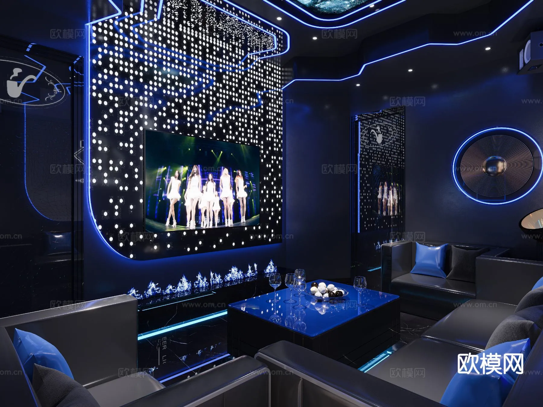 KTV Interior 3D Models - Karaoke - 055 - CORONA Render
