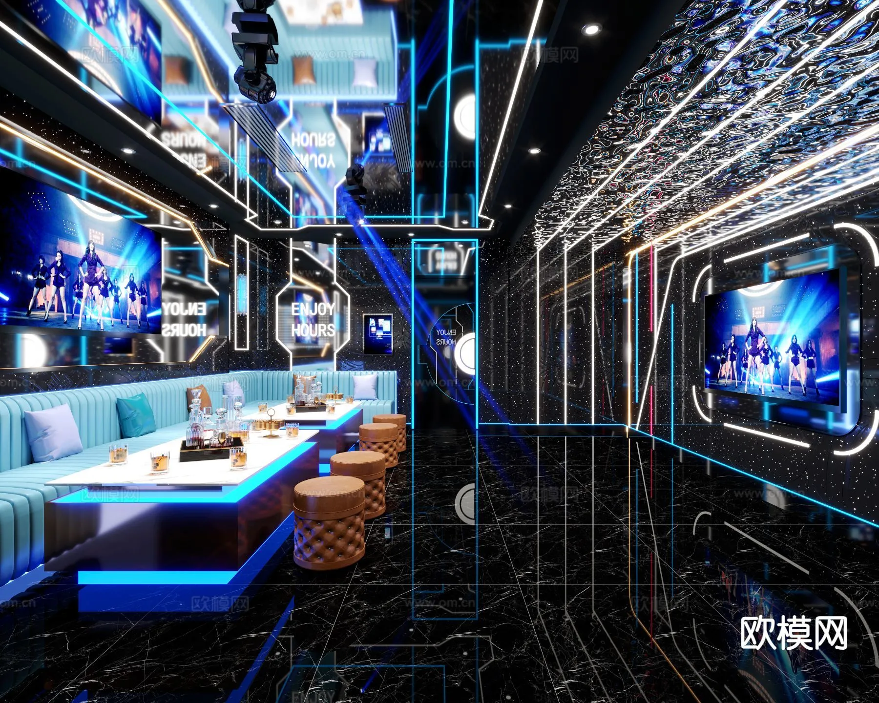 KTV Interior 3D Models - Karaoke - 062 - CORONA Render
