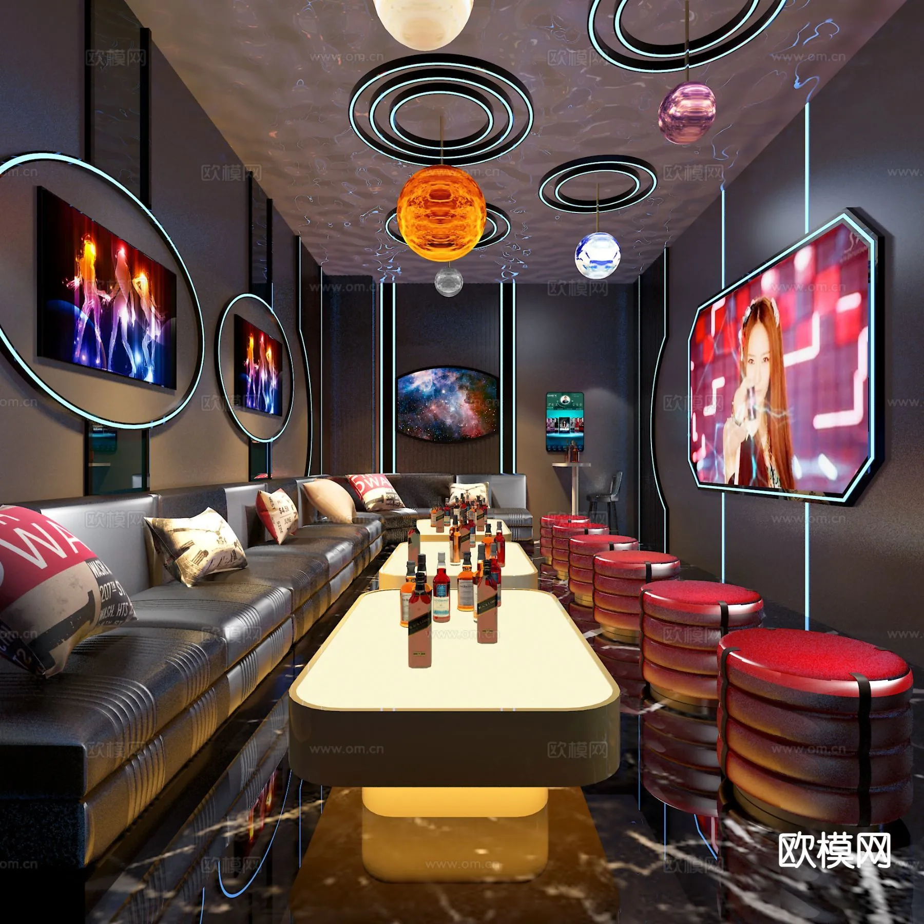KTV Interior 3D Models - Karaoke - 064 - VRAY Render