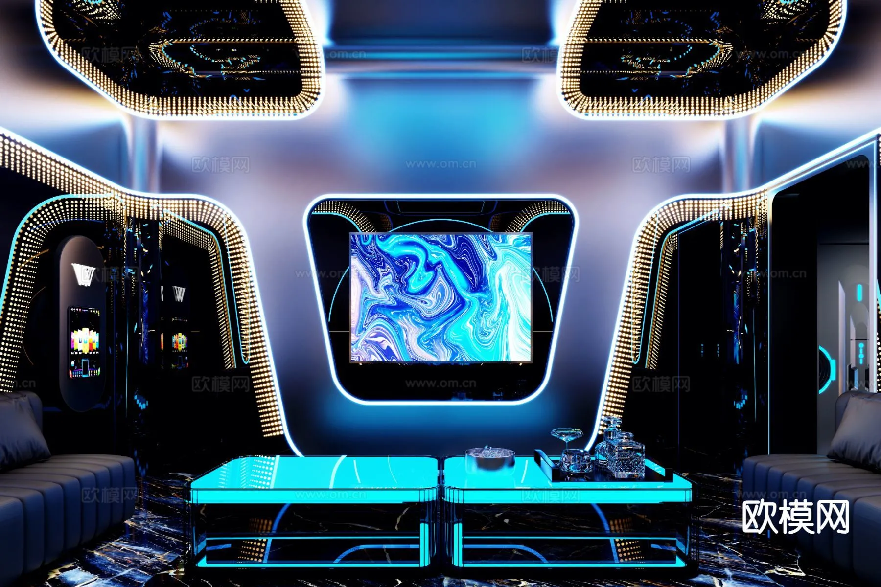 KTV Interior 3D Models - Karaoke - 073 - VRAY Render