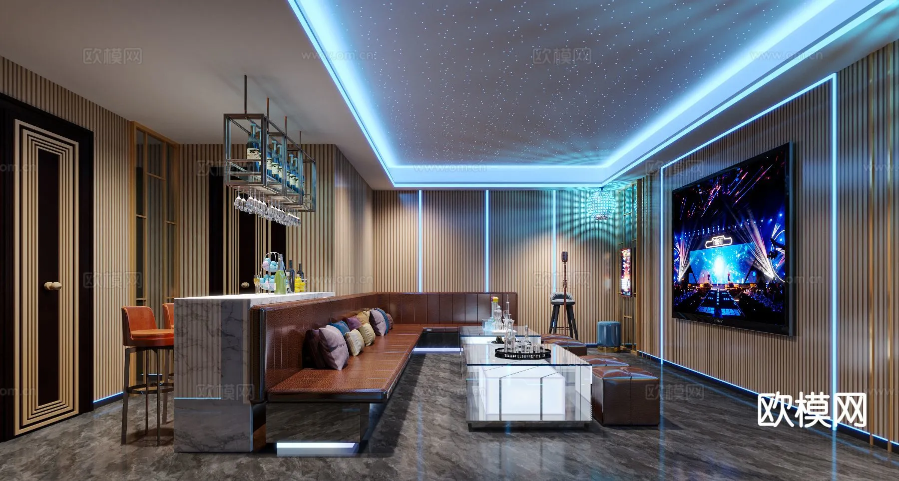 KTV Interior 3D Models - Karaoke - 080 - CORONA Render