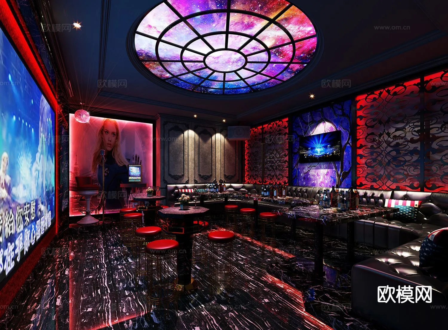 KTV Interior 3D Models - Karaoke - 081 - VRAY Render