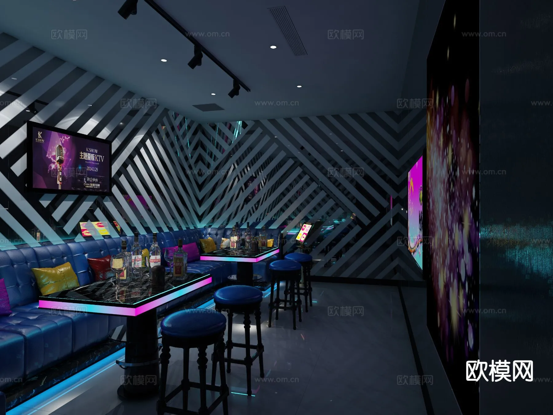 KTV Interior 3D Models - Karaoke - 083 - VRAY Render