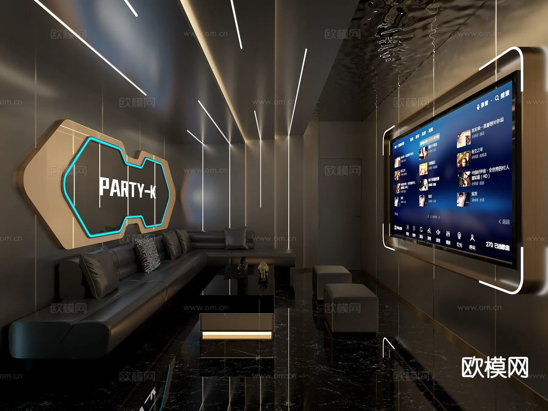 KTV Interior 3D Models - Karaoke - 084 - CORONA Render