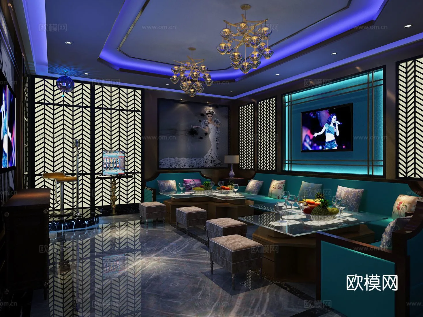 KTV Interior 3D Models - Karaoke - 085 - VRAY Render