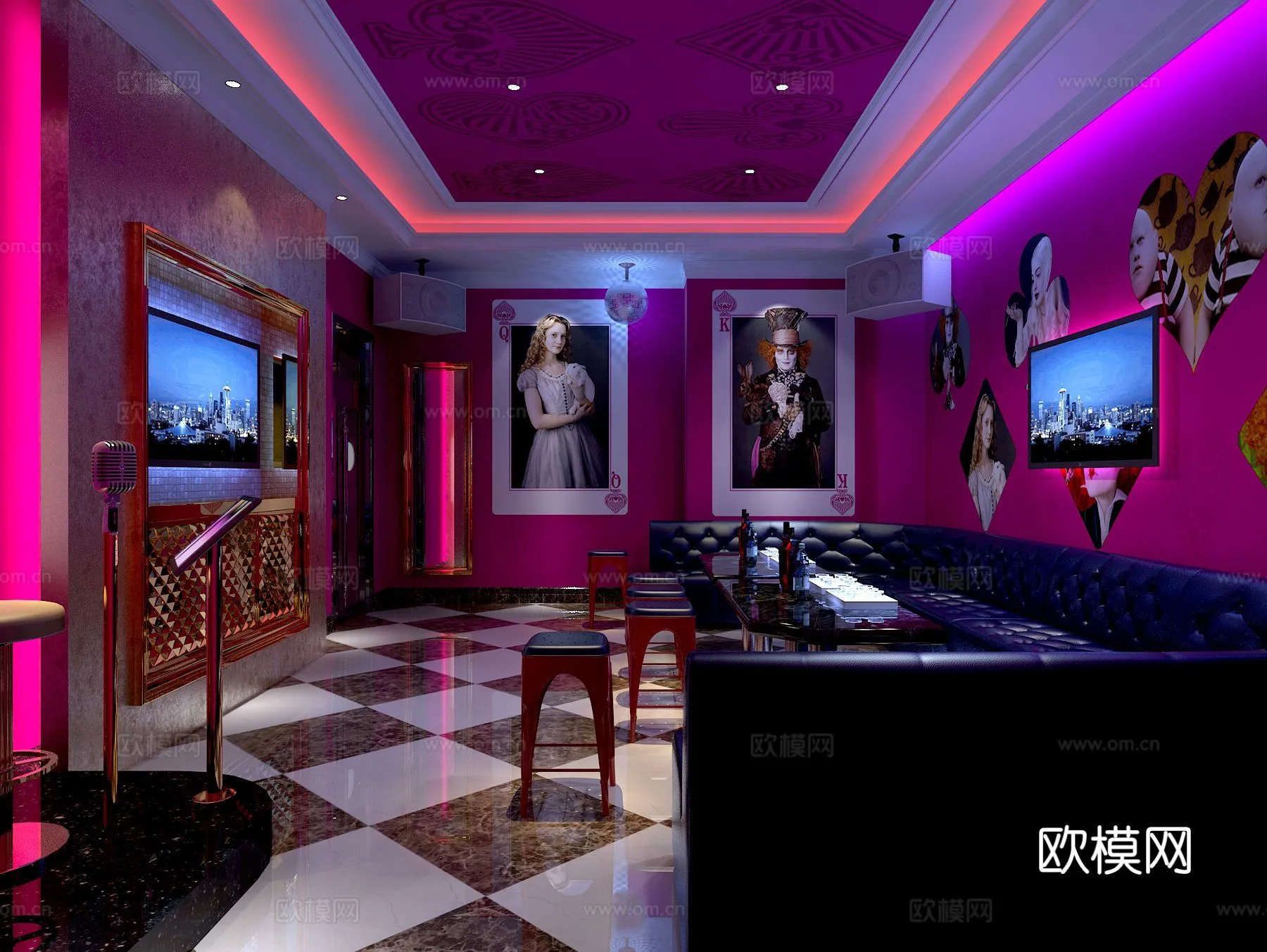 KTV Interior 3D Models - Karaoke - 087 - VRAY Render