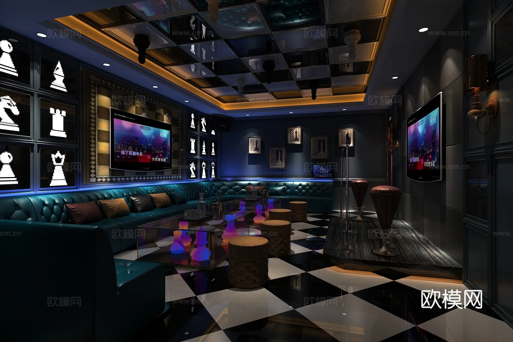 KTV Interior 3D Models - Karaoke - 091 - VRAY Render