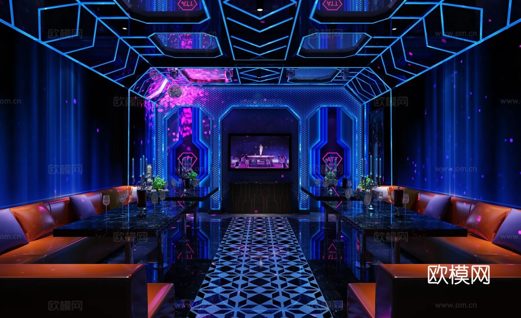 KTV Interior 3D Models - Karaoke - 092 - VRAY Render