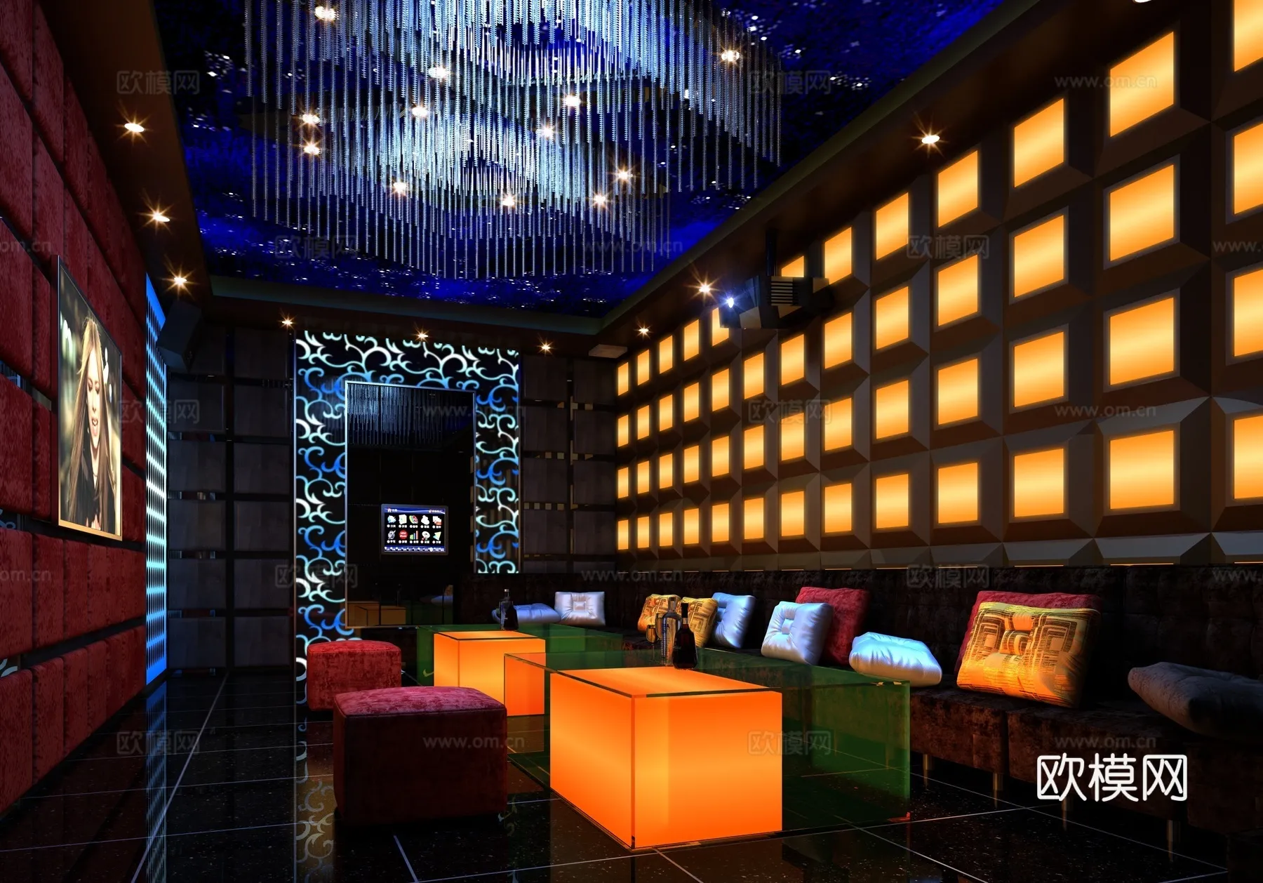 KTV Interior 3D Models - Karaoke - 095 - VRAY Render