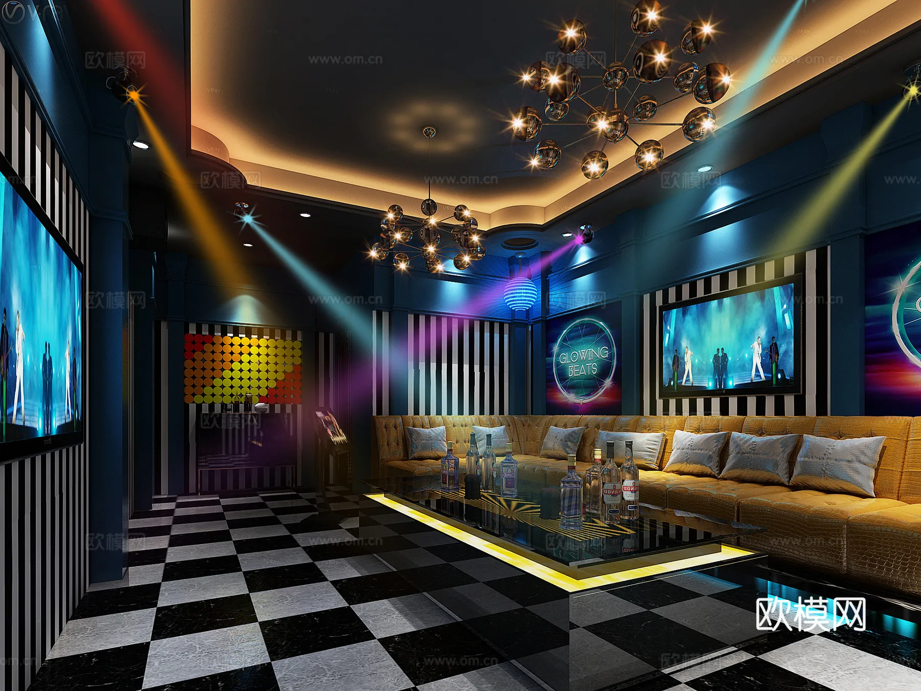 KTV Interior 3D Models - Karaoke - 098 - VRAY Render