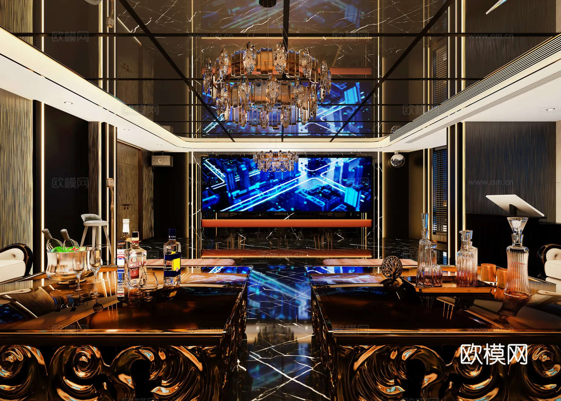 KTV Interior 3D Models - Karaoke - 117 - VRAY Render