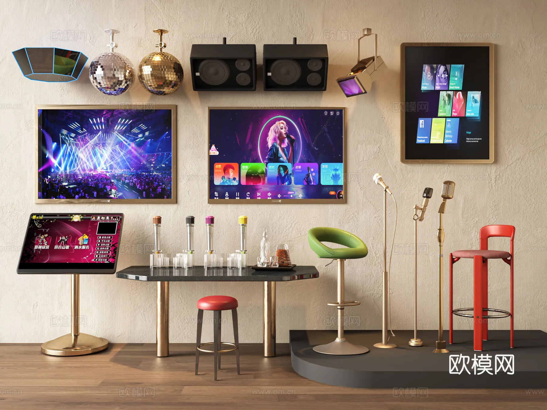 KTV Interior 3D Models - Karaoke - 120 - VRAY Render