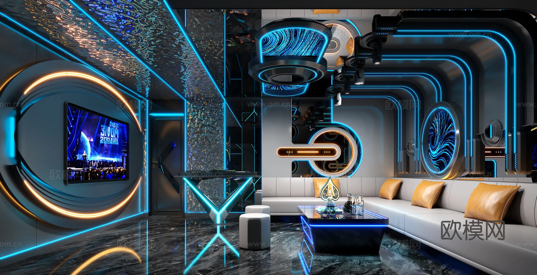 KTV Interior 3D Models - Karaoke - 132 - VRAY Render