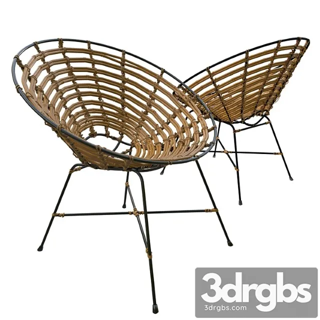 Kubu round chair 3D Model Free