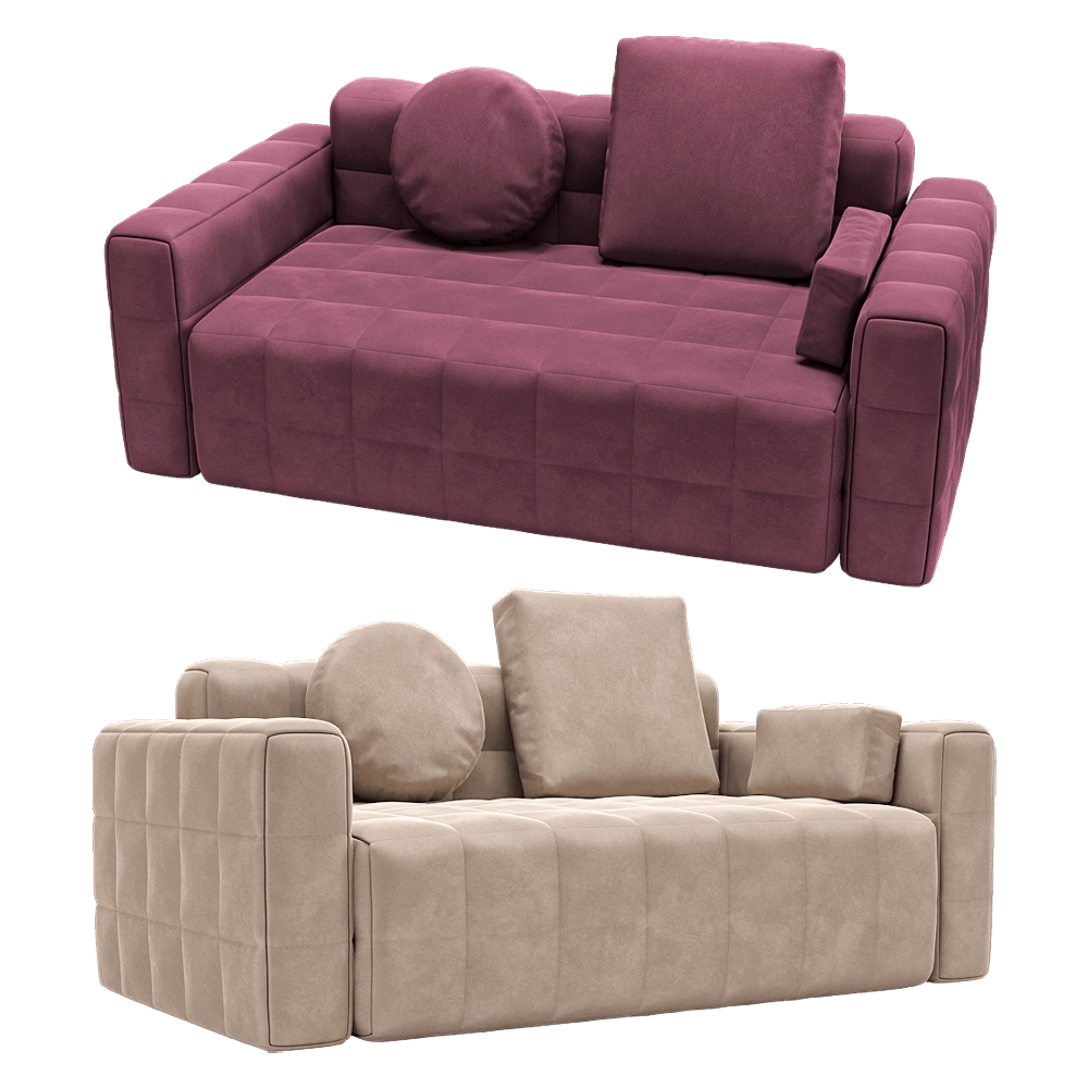 KULT  - 2-seater fixed sofa Block 1 3D Model