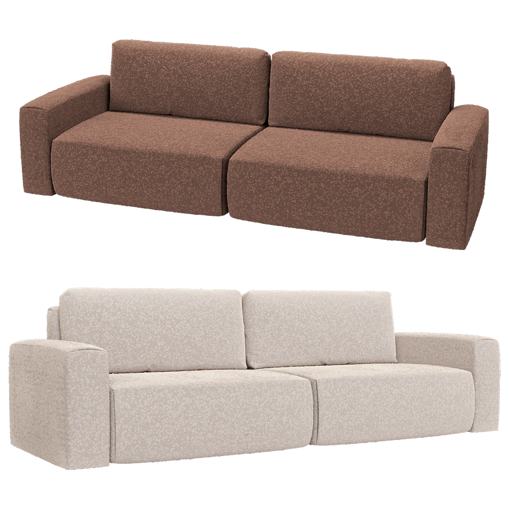 KULT  - 3-seater fixed sofa Aldo 2 3D Model