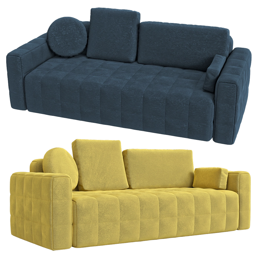 KULT  - 3-seater fixed sofa Block 3 3D Model