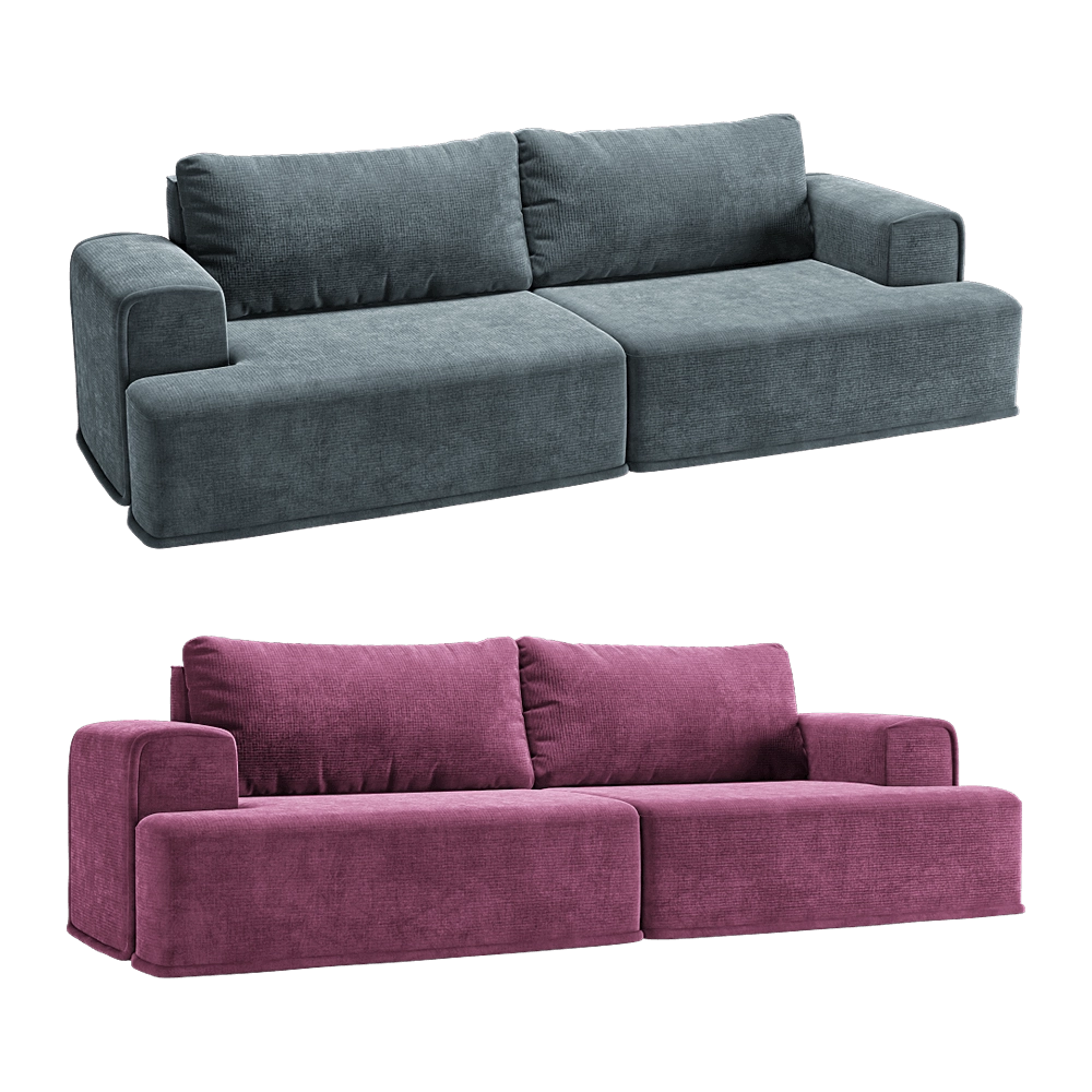 KULT  - 3-seater fixed sofa Ruffo 3D Model