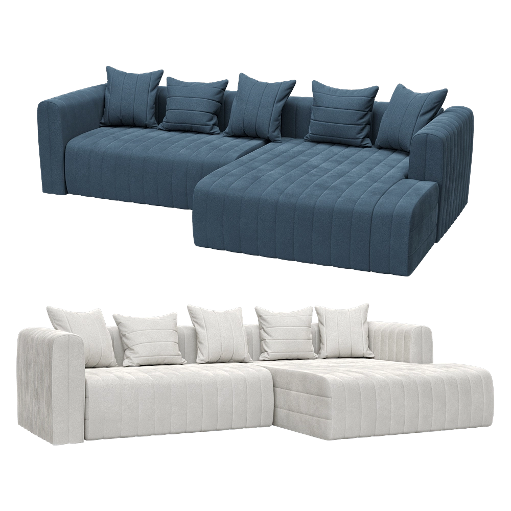 KULT  - 3-seater fixed sofa with a daybed Bardi 3D Model