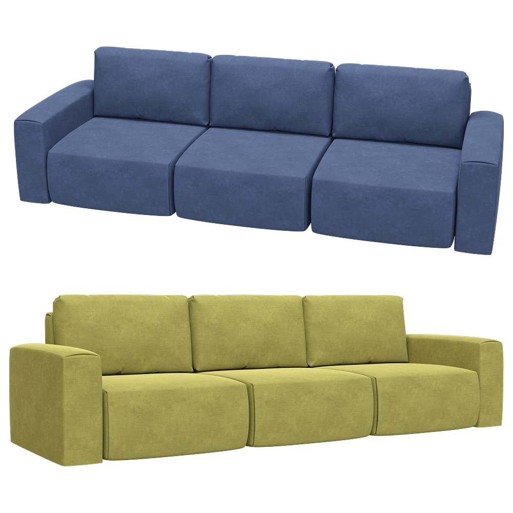 KULT  - 4-seater fixed sofa Aldo 3D Model