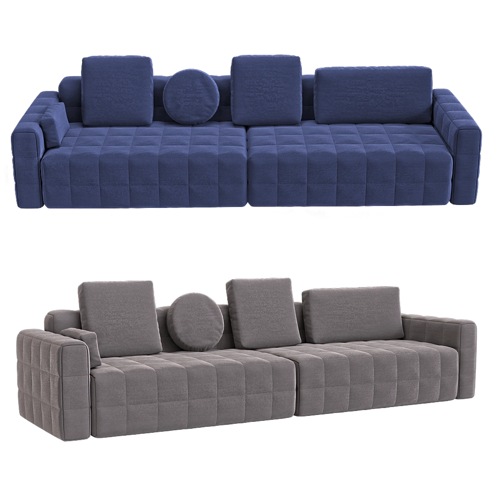 KULT  - 4-seater fixed sofa Block 3D Model