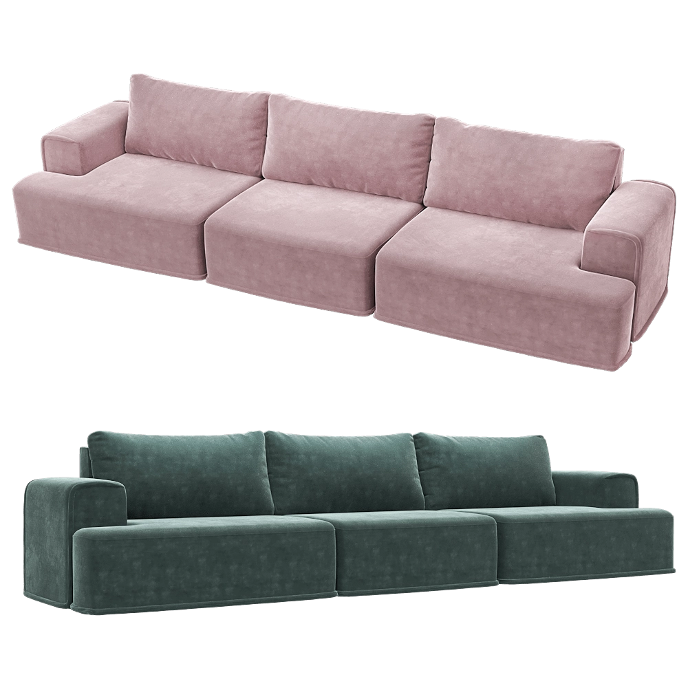 KULT  - 5-seater fixed sofa Ruffo 3D Model