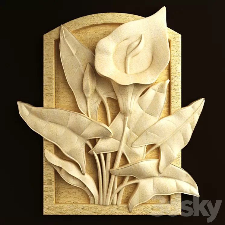 Kuncung Bawok Flower Relief 3D Model