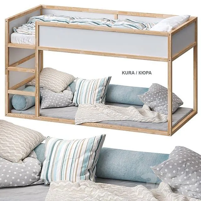 KURA KURA Double bed 2 IKEA 3D Model