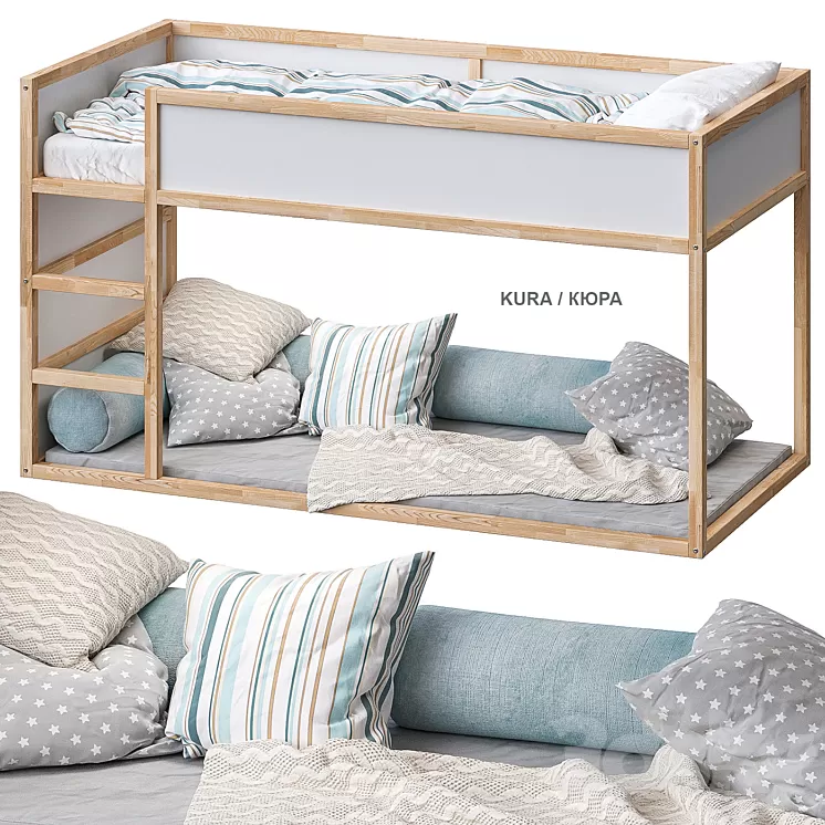 KURA KURA Double bed 2 IKEA 3D Model Free