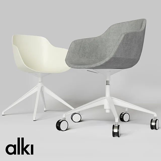 KUSKOA BI | Chair with 5-spoke base 3D Model
