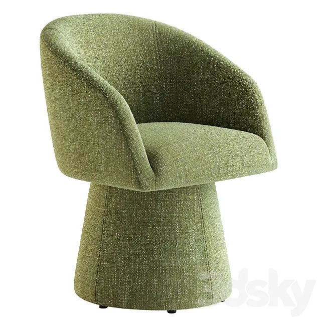 Kyo Chenille Upholstered Barrel Chair 3D Model
