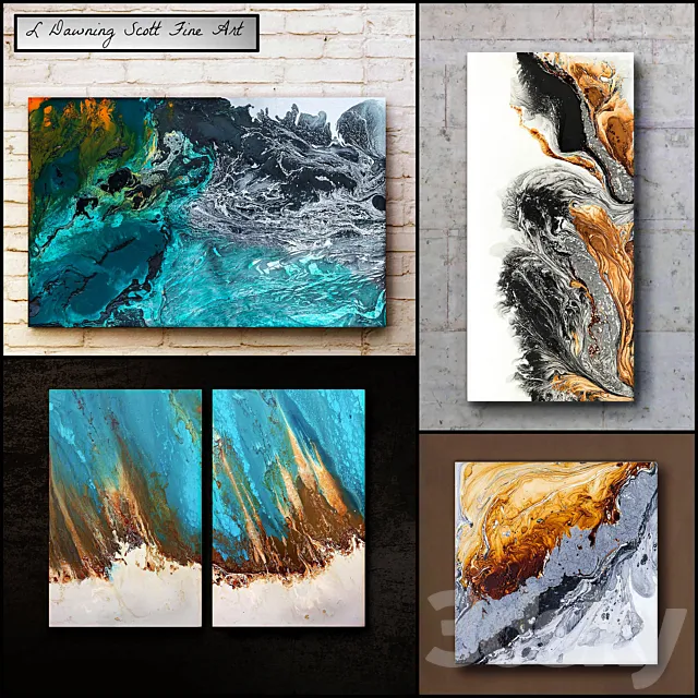L Dawning Scott Fine Art - set 12 3D Model