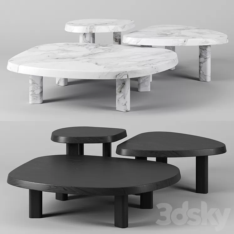 L Series Marble Coffee Table 3D Model