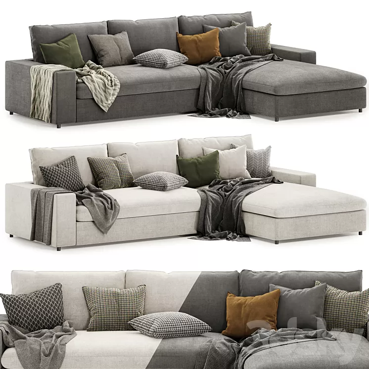 L Shaped Sectional Sofa Right Hand 3D Model