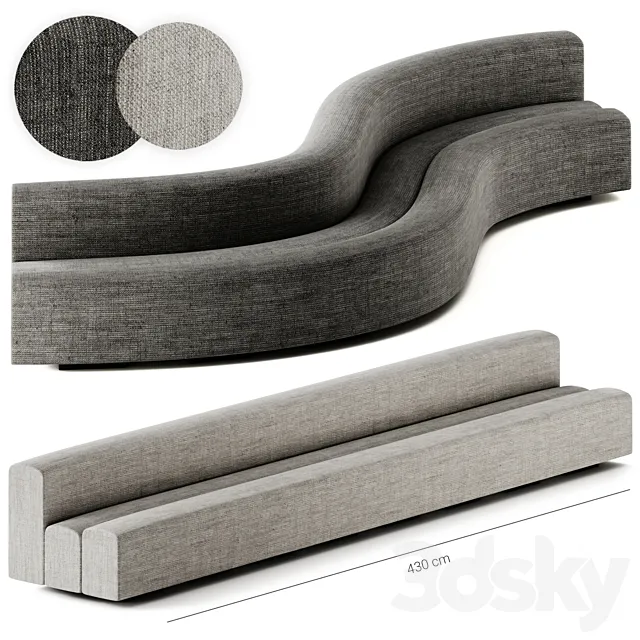 La Cividina OSAKA Sectional leisure sofa W430 3D Model