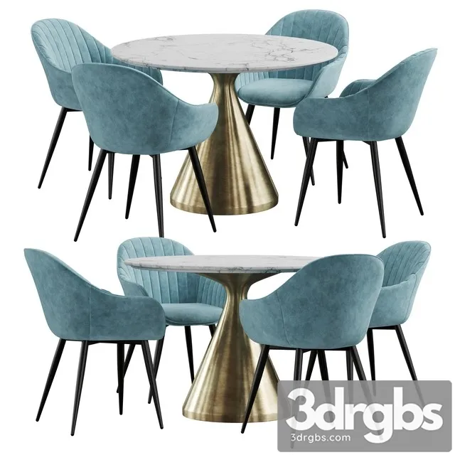 La Forma and West Elm Silhouette Dining set 3D Model Free