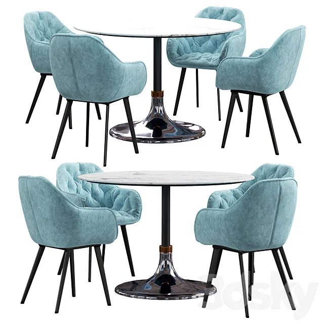 La forma & CB2 Hackney dining set 3DModel