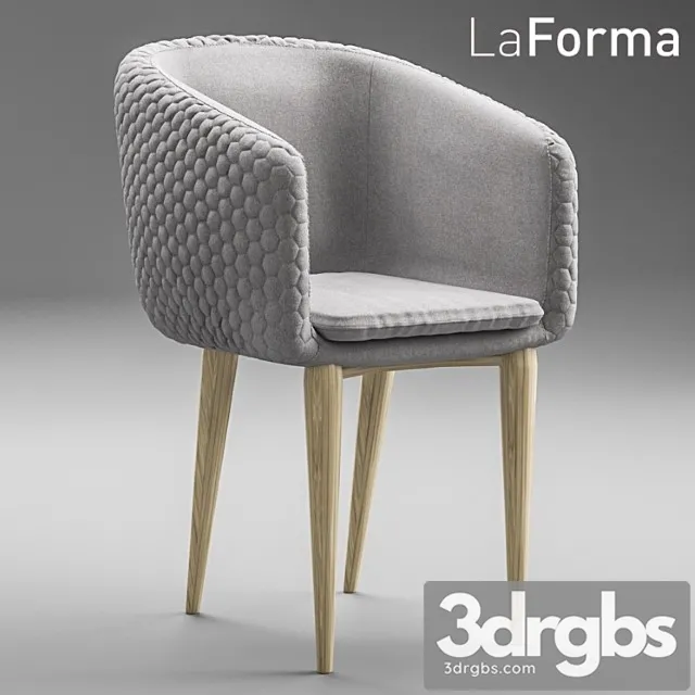 La forma harmon quilted tub chair 2 3D Model Free