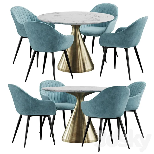 La Forma & West elm Silhouette dining set 3D Model