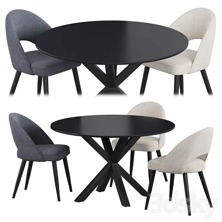 La Froma Mael Arya Dining set 3D Model Free