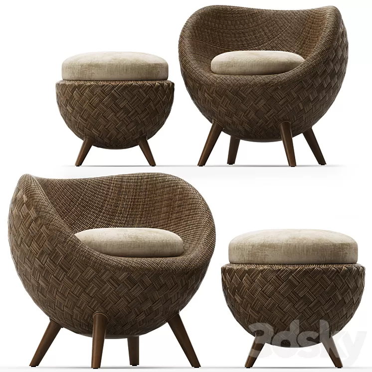 La Luna Lounge Armchair 3D Model