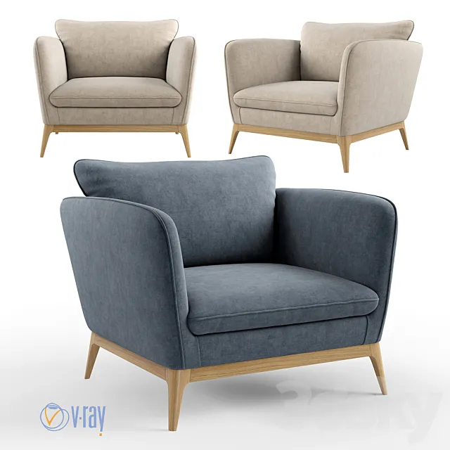 La Redoute. Armchair James AM.PM 3D Model