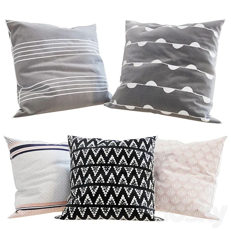 La Redoute – Decorative Pillows set 13 3D Model Free Download