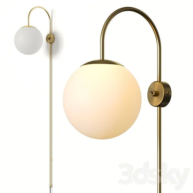 La Redoute Moricio Brass And Opaline Wall Lamp 3D Model
